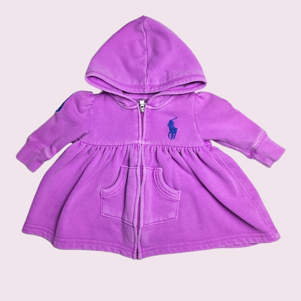 Ralph Lauren Baby Girl Purple Hoodie 3 Months